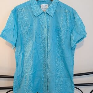 Men's Blue Short Sleeve Shirt